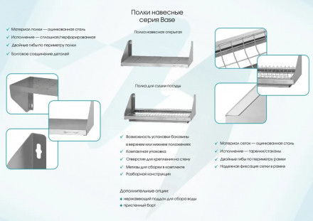 Полки навесные открытые ПНОб "Base" Полки навесные открытые ПНОб "Base"